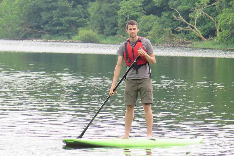 Northwest-Adventure-Tours-SUP-William William doing SUP on river